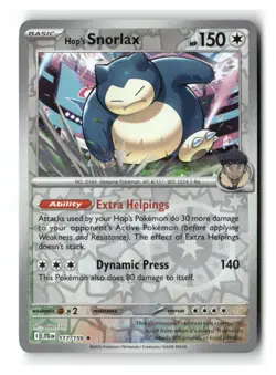 Hop's Snorlax 117/159 Rare Journey Together Pokemon Reverse Holo Near Mint - Image 1