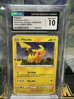 SWSH039 General Mills Holo Pikachu CGC 10 Gem Mint Black Star Promo Pokemon 2021 - Image 1