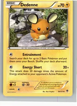 DEDENNE 34/111 UC FURIOUS FISTS POKEMON NM - Image 1