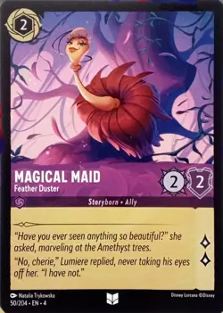 50/204 MAGICAL MAID FEATHER DUSTER URSULAS RETURN UNCOMMON DISNEY LORCANA CARD - Image 1