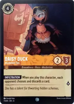 7/204 DAISY DUCK MUSKETEER SPY URSULAS RETURN COMMON DISNEY LORCANA CARD - Image 1