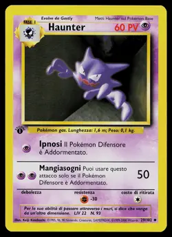Pokemon Card - Haunter ITALIAN Base Set 29/102 Uncommon 1st Edition - Image 1