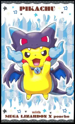 Pokemon 2015 Japanese Poncho Wearing Pikachu Business Card Charizard X - Image 1