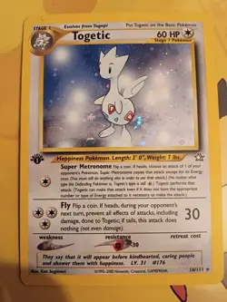 2000 Togetic Neo Genesis 1st Edition Holo Rare Pokemon Card - Image 1