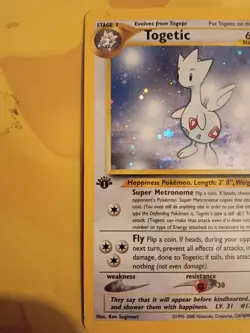 2000 Togetic Neo Genesis 1st Edition Holo Rare Pokemon Card - Image 2