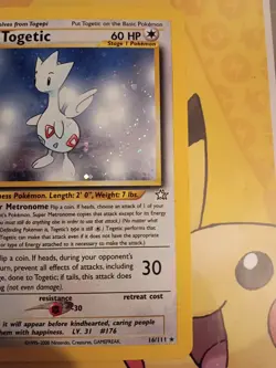 2000 Togetic Neo Genesis 1st Edition Holo Rare Pokemon Card - Image 3