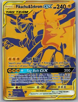 Pikachu & Zekrom GX SM248 SM Promos - Pokemon Card - Creased - Image 1