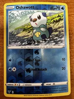 Oshawott 033/185 Swsh04: Vivid Voltage Reverse Holo Pokemon TCG Card - Image 1
