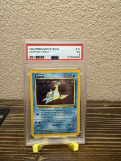 Pokemon TCG Lapras Fossil Holo Unlimited Rare Card 10/62 - Image 1