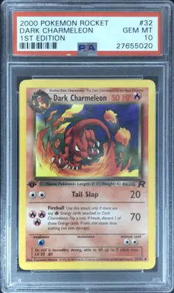 2000 POKEMON ROCKET 1ST EDITION #32 DARK CHARMELEON PSA 10 - Image 1