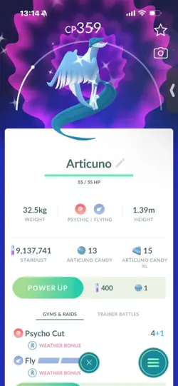 Pokemon Go Shiny Legendary Galerian Articuno - Image 1