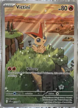 JUMBO OVERSIZED Victini 208 Black Bolt White Flare Promo Illustration Collection - Image 1
