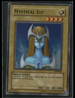 Mystical Elf LOB-062 Super Rare The Legend of Blue Eyes White Dragon Yu-Gi-Oh HP - Image 1
