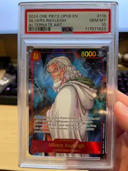 One Piece TCG - Silvers Rayleigh OP08-118 Secret Alternate Art PSA 10 - Image 1