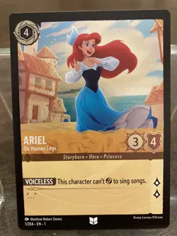 Disney Lorcana Ariel On Human Legs Uncommon 1/204 FOIL - Image 1