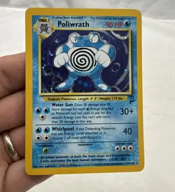 LP Pokemon TCG Poliwrath Base Set 2 Holo Rare Card 13/102 90 HP Stage 2 vintage - Image 1