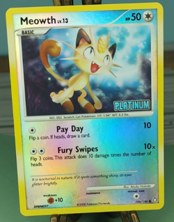 Pokemon Meowth 106/146 Reverse Holo Burger King Promo Platinum Trading Card TCG - Image 1
