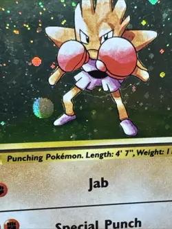 Hitmonchan 8/130 Base Set 2 Unlimited Rare Holo Pokemon Card WOTC 2000 LP - Image 3