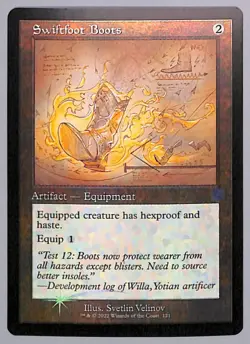 Swiftfoot Boots - Schematic - Retro Frame - Foil - 121 - The Brothers' War (BRR) - Image 1