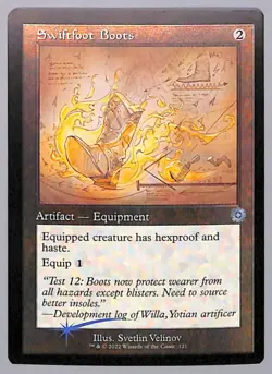 Swiftfoot Boots - Schematic - Retro Frame - Foil - 121 - The Brothers' War (BRR) - Image 3