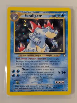 Pokemon Feraligatr Neo Genesis Holo Rare 4/111 100 HP Sugimori 2000 Unlimited - Image 1