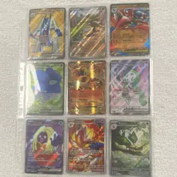 Pokemon TCG 9 Holo Cards Lot Charizard Wooper Archaludon English - Image 1