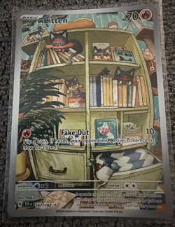 Pokemon TCG Litten Temporal Forces Illustration Rare 167/162 - Image 1
