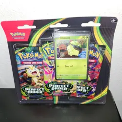 Pokemon TCG ME03 Perfect Order 3 Pack Blister Chikorita Sealed New - Image 1