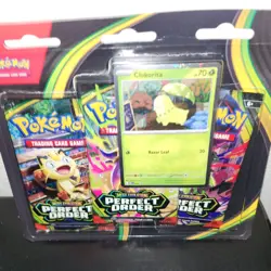 Pokemon TCG ME03 Perfect Order 3 Pack Blister Chikorita Sealed New - Image 5