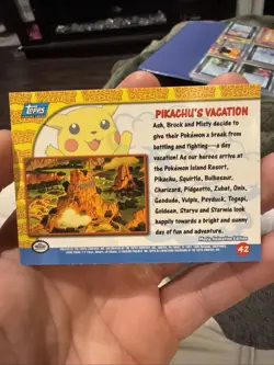 1999 Topps Pokemon Movie Animation #42 Pikachu’s Vacation Blue Label - Image 2