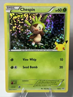 Chespin - 6/25 McDonald's 25th Anniversary Promos #006 Promo Promo NM Pokemon - Image 1