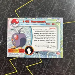 - #48 Venonat - Topps TV Edition Pokemon Card - Black Label - 1999 D1 - Image 2