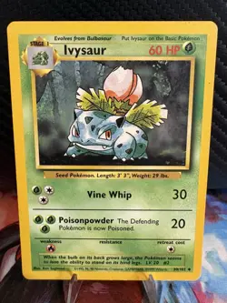 Ivysaur 30/102 Base Set 1999 WOTC Pokemon Card LP Vintage - Image 1