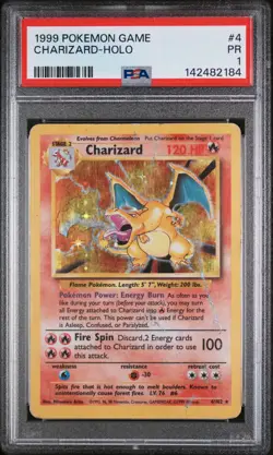 Pokemon Base Set Charizard Holo 4 PSA 1 - Image 1