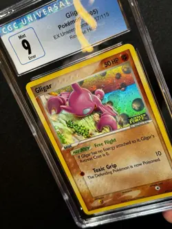 CGC 9 ERROR Pokemon Gligar #57 Unseen Forces INVERTED HOLO LAYER! - Image 4