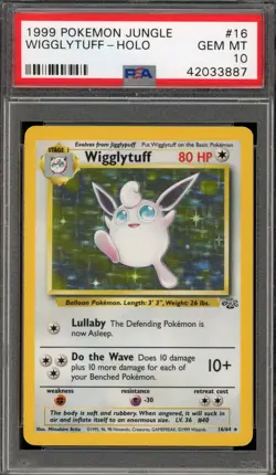 Pokemon Wigglytuff Jungle Unlimited Holo Rare #16 PSA 10 Gem Mint - Image 1