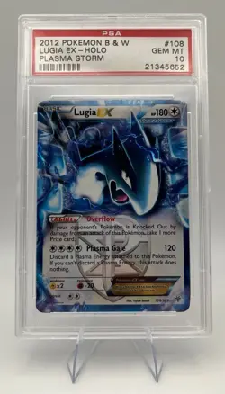 2012 Pokemon Lugia EX B&W Plasma Storm Holo #108 PSA 10 - Image 1