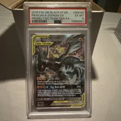 Pokemon Pikachu & Zekrom GX SM Black Star Promo Holo SM168 240 HP PSA 6 2019 - Image 1