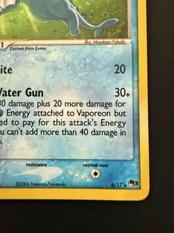 Pokemon TCG Pop Series Vaporeon Rare Holo 6/17 Near Mint - Image 2