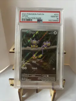 Pokemon TCG PSA 10 Aipom Illustration Rare 211/182 2023. - Image 1