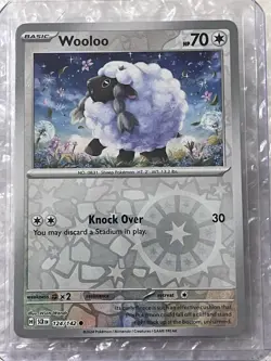 Pokemon TCG Wooloo 124/142 Sv07: Stellar Crown Reverse Holo NM - Image 1