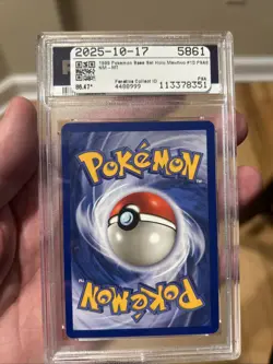 1999 POKEMON BASE SET UNLIMITED MEWTWO HOLO RARE PSA 8 NM-MT 10/102 - Image 3