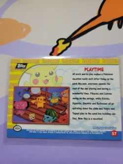 #57 Playtime - Pikachu's Vacation - Pokemon Topps Card - Image 2