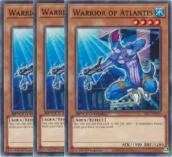 Yugioh - Warrior of Atlantis x 3 - 1st Edition NM - Plus Free Holographic Card - Image 1