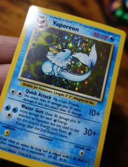 Vaporeon 12/64 No Symbol Error Holo Jungle Set Rare Pokemon Card LP^ - Image 3