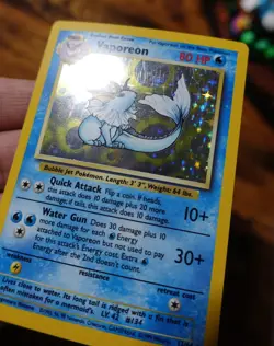 Vaporeon 12/64 No Symbol Error Holo Jungle Set Rare Pokemon Card LP^ - Image 4