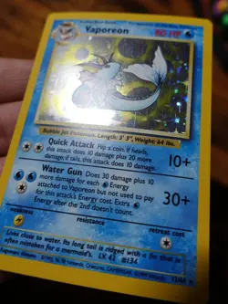 Vaporeon 12/64 No Symbol Error Holo Jungle Set Rare Pokemon Card LP^ - Image 5