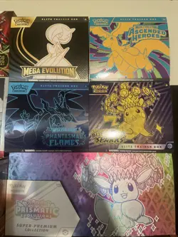 Pokemon TCG *ETB LOT* (5) OPENED, EVERYTHING INSIDE EXCEPT NO PACKS or CARDS - Image 1