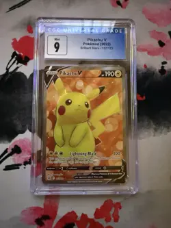 Pokemon TCG Brilliant Stars Pikachu v Ultra Rare Full Art Holo Card 157/172 - Image 1