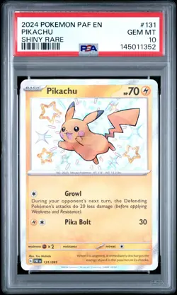 POKEMON CARDS PIKACHU SHINY RARE #131 131/091 PAF PALDEAN FATES PSA 10 GEM MINT - Image 1